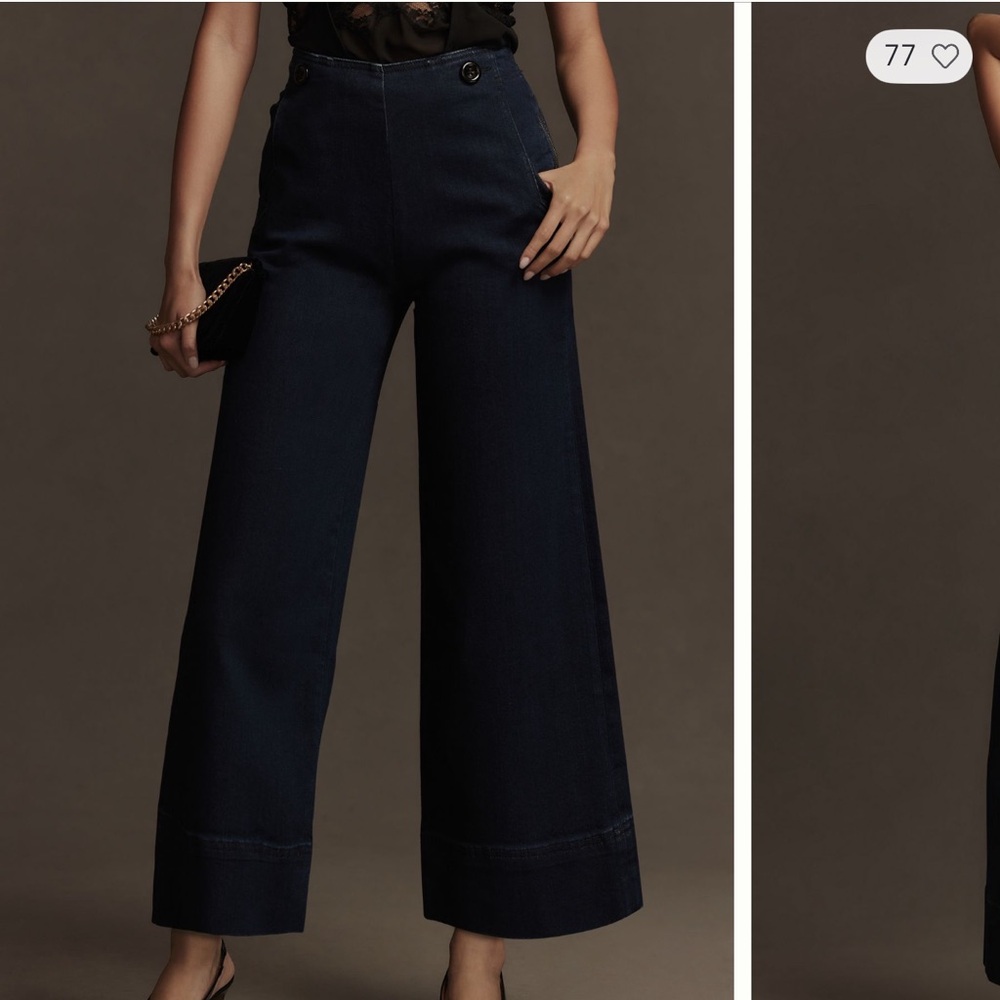 Anthropologie Maeve Dark Blue Trousers 27Tall